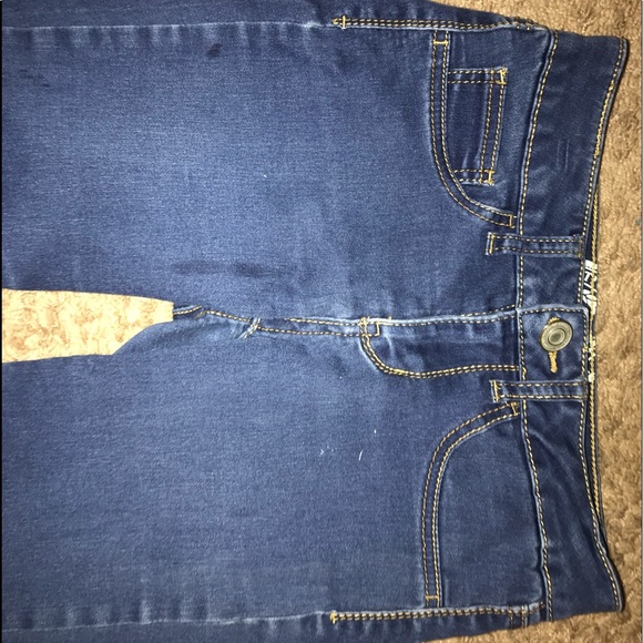 Dark wash blue jean leggings - Picture 2 of 3